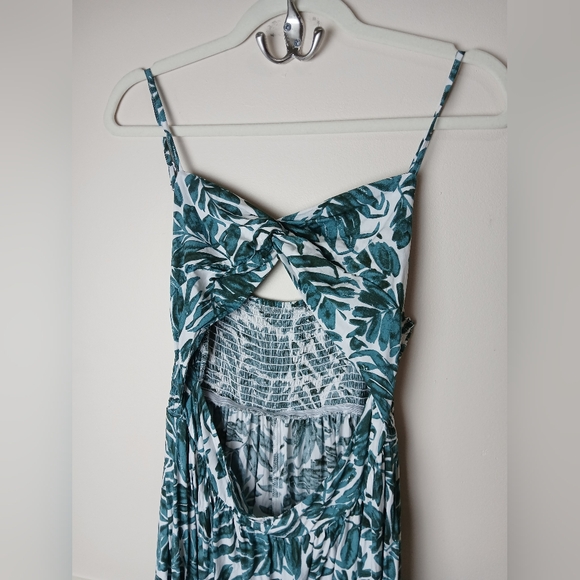 Boho High Waist Tropical Print cut out Summer Twist Front Backless dress - Picture 4 of 9